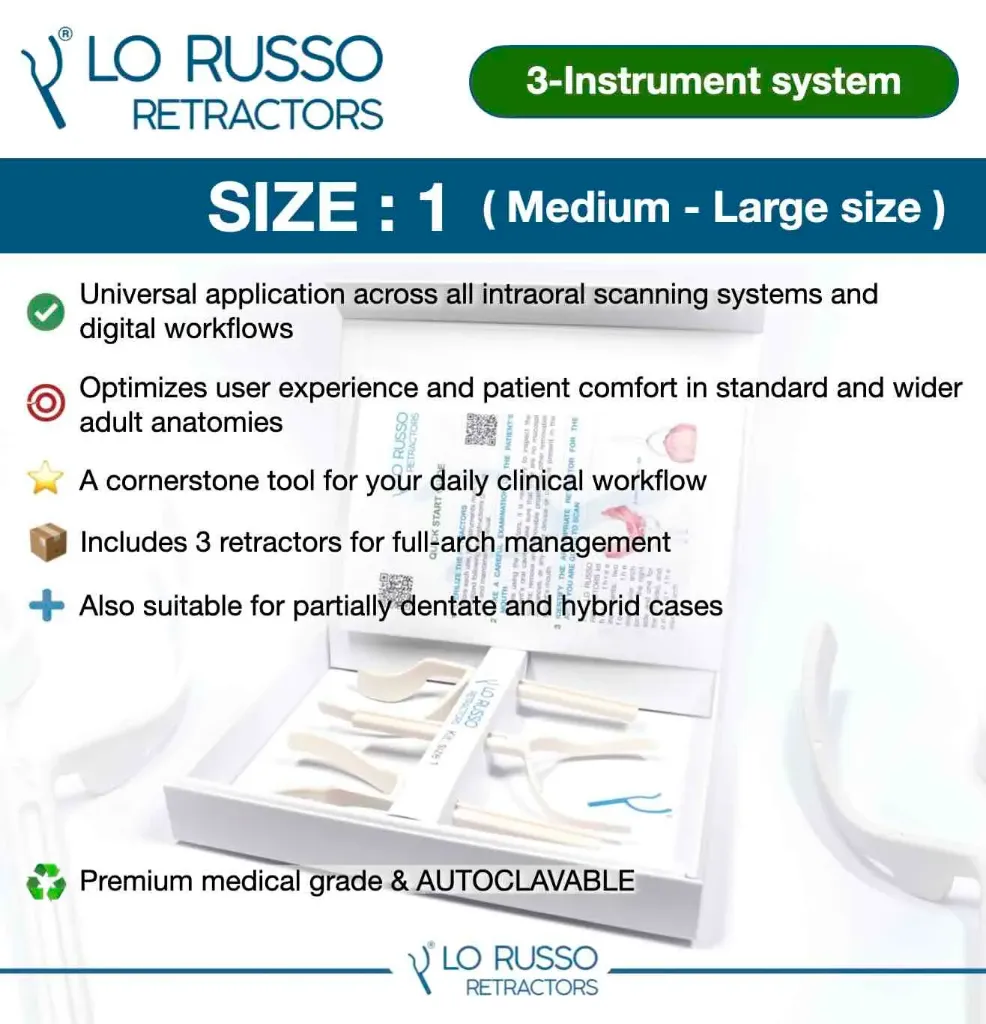 LO RUSSO RETRACTORS - dental retractor system Size 1 (Medium - Large)