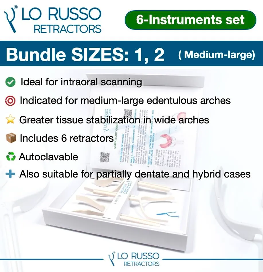 LO RUSSO RETRACTORS - dental retractor system (Bundle: misura 1 e 2)