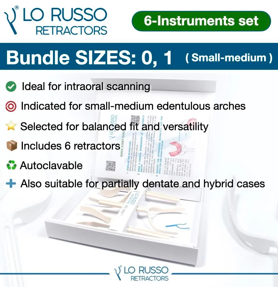 [141004] LO RUSSO RETRACTORS - dental retractor system (Bundle: size 0 and 1)