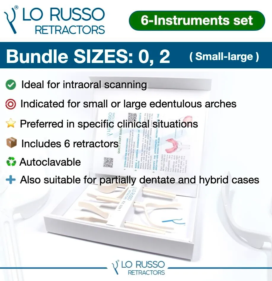 [141005] LO RUSSO RETRACTORS - dental retractor system (Bundle: size 0 and 2)