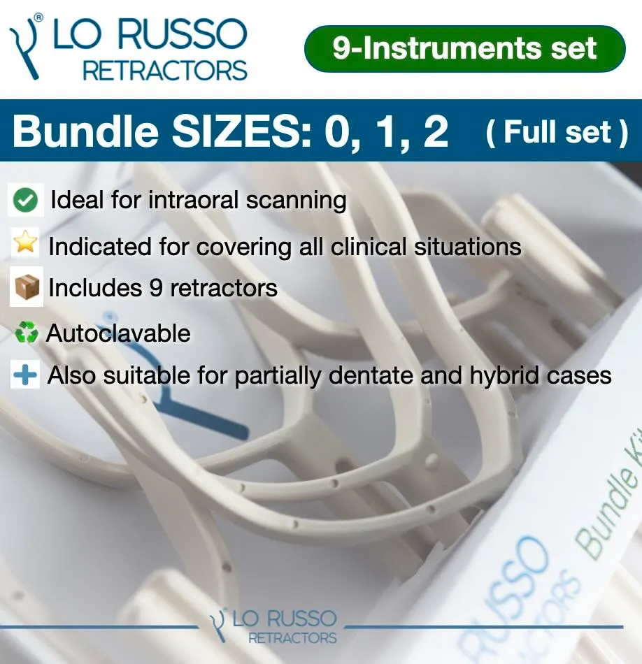 [141006] LO RUSSO RETRACTORS - dental retractor system (Bundle: size 0 + 1 + 2)